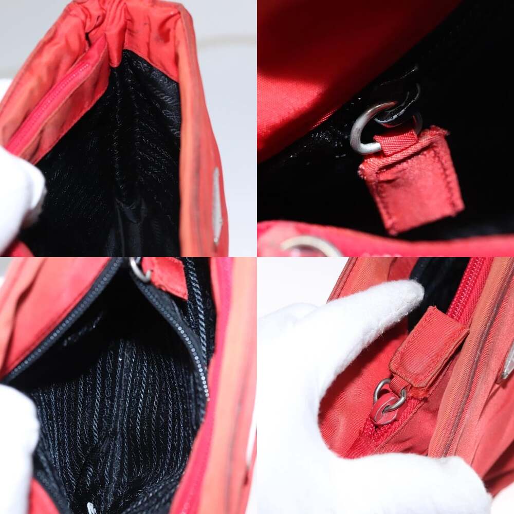 PRADA Shoulder Bag Nylon Red - Picture 13 of 13